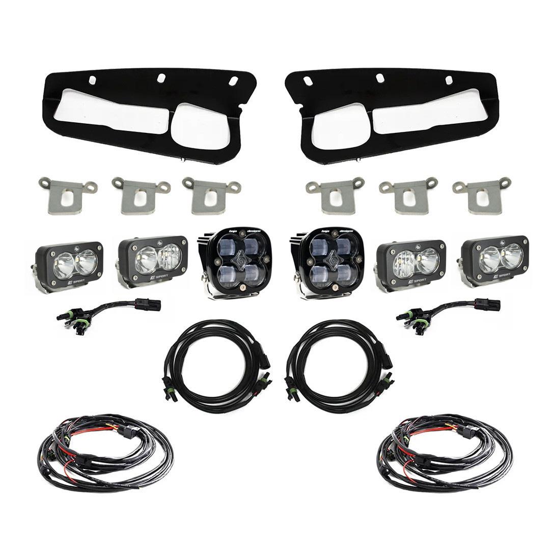 Baja Designs Squadron SAE/Dual S2 Sport Steel Bumper Fog Pocket Light Kit 447761