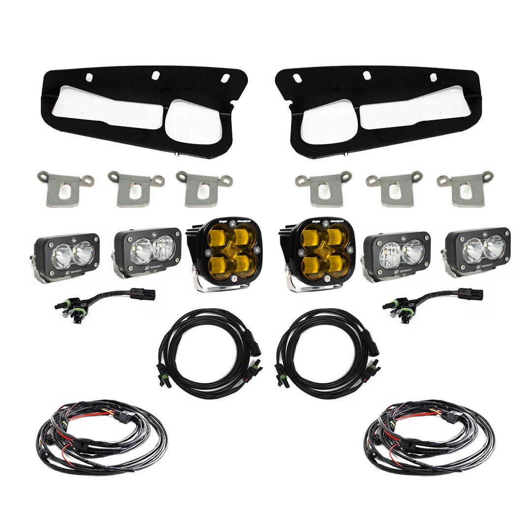 Baja Designs Squadron SAE/Dual S2 Sport Steel Bumper Fog Pocket Light Kit 447762