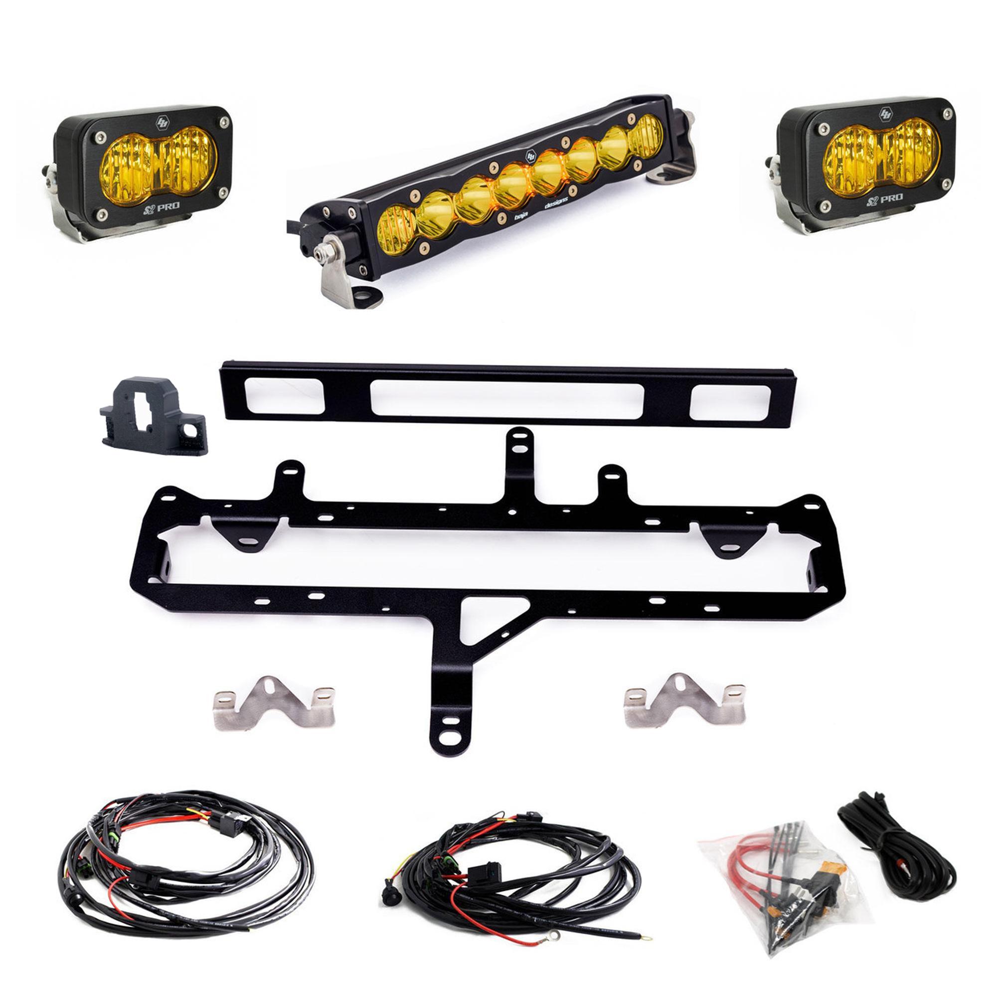 Baja Designs Toyota S8 10" Light Bar / S2 Pro TRD Pro Grille Conversion Light Kit 448263