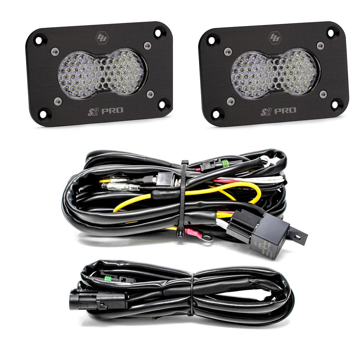 Baja Designs S2 Pro Black Flush Mount LED Light Pod Reverse Kit 487808