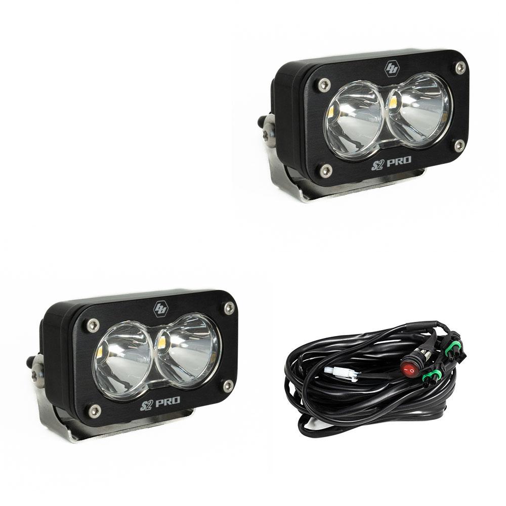 Baja Designs S2 Pro Black LED Auxiliary Light Pod Pair 487801