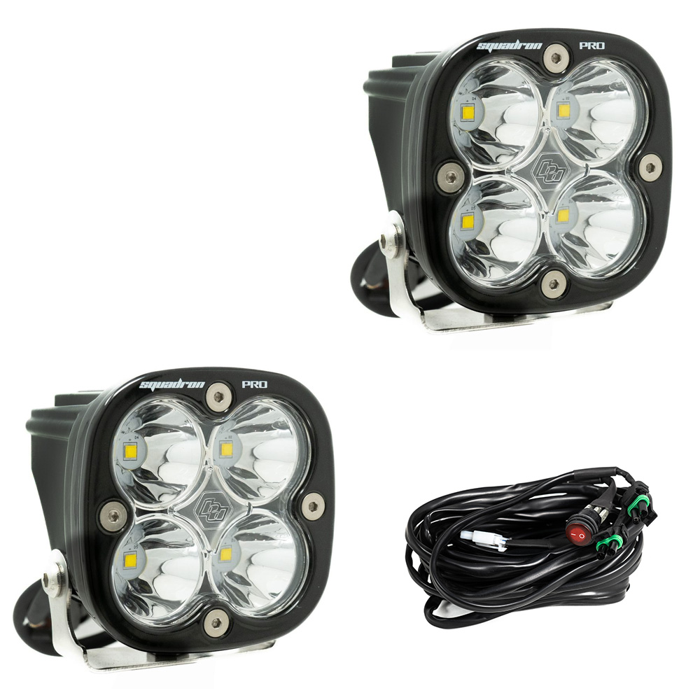 Baja Designs Squadron Pro Black LED Auxiliary Light Pod Pair 497801