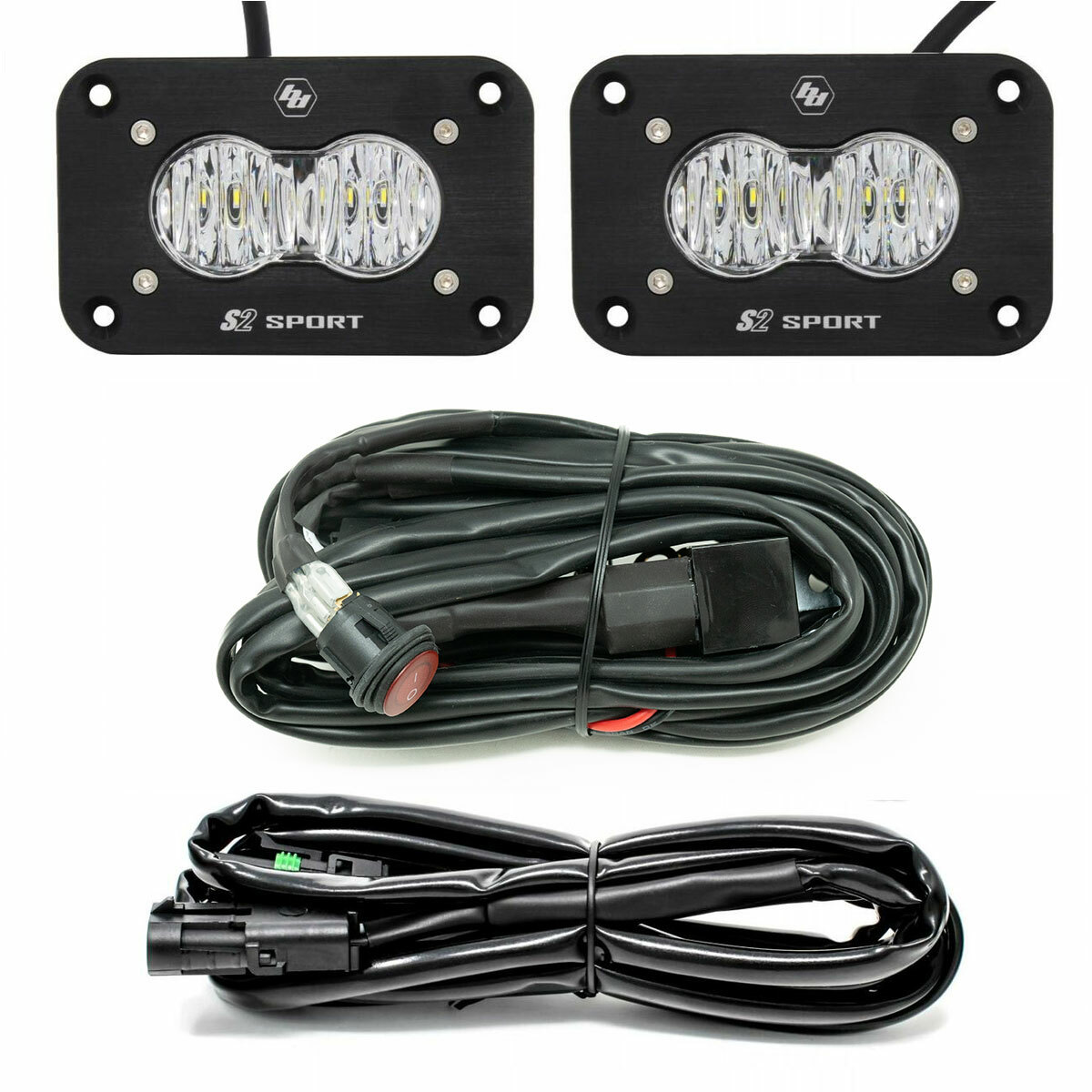 Baja Designs S2 Sport Black Flush Mount LED Light Pod Reverse Kit 547807