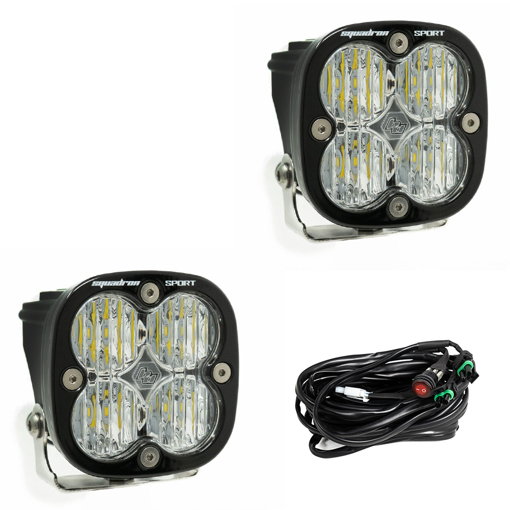 Baja Designs Squadron Sport Black LED Auxiliary Light Pod Pair 557805