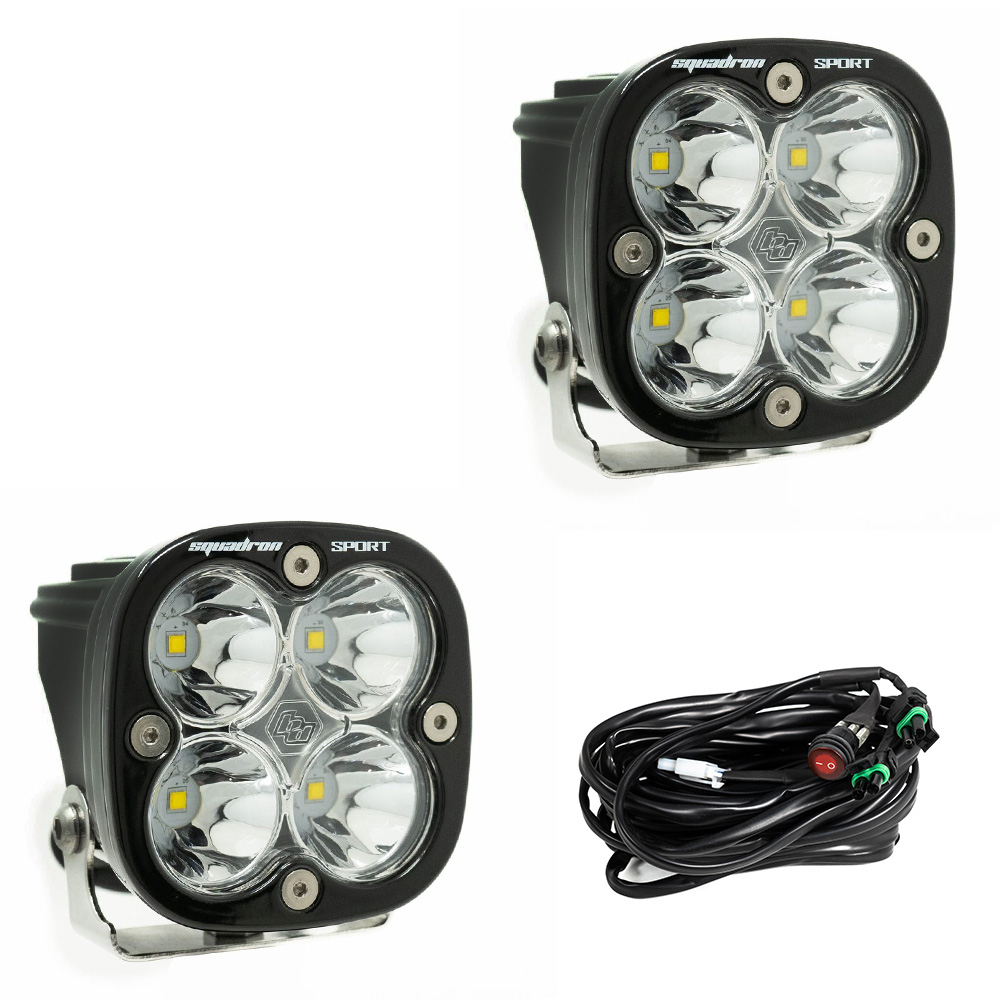 Baja Designs Squadron Sport Black LED Auxiliary Light Pod Pair 557801