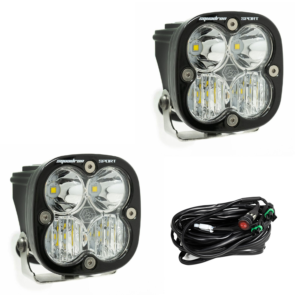 Baja Designs Squadron Sport Black LED Auxiliary Light Pod Pair 557803