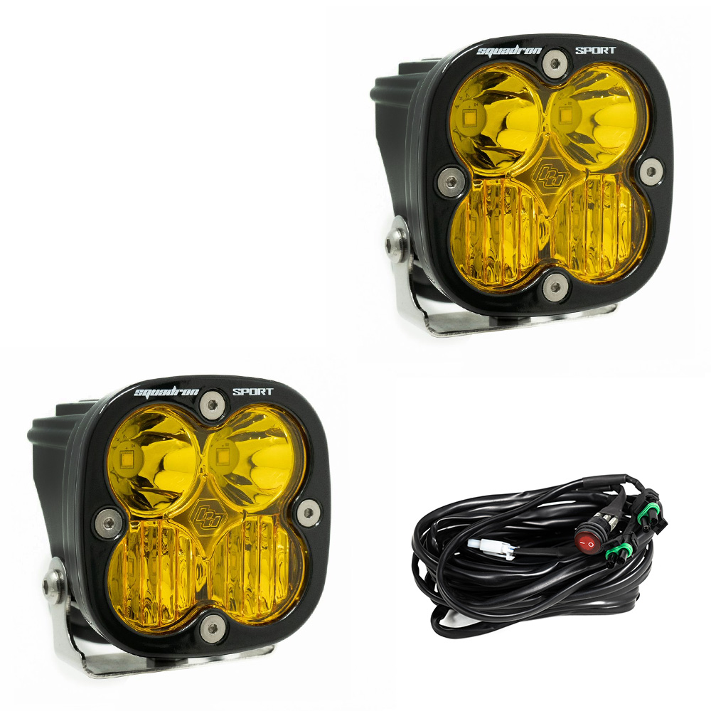 Baja Designs Squadron Sport Black LED Auxiliary Light Pod Pair 557813