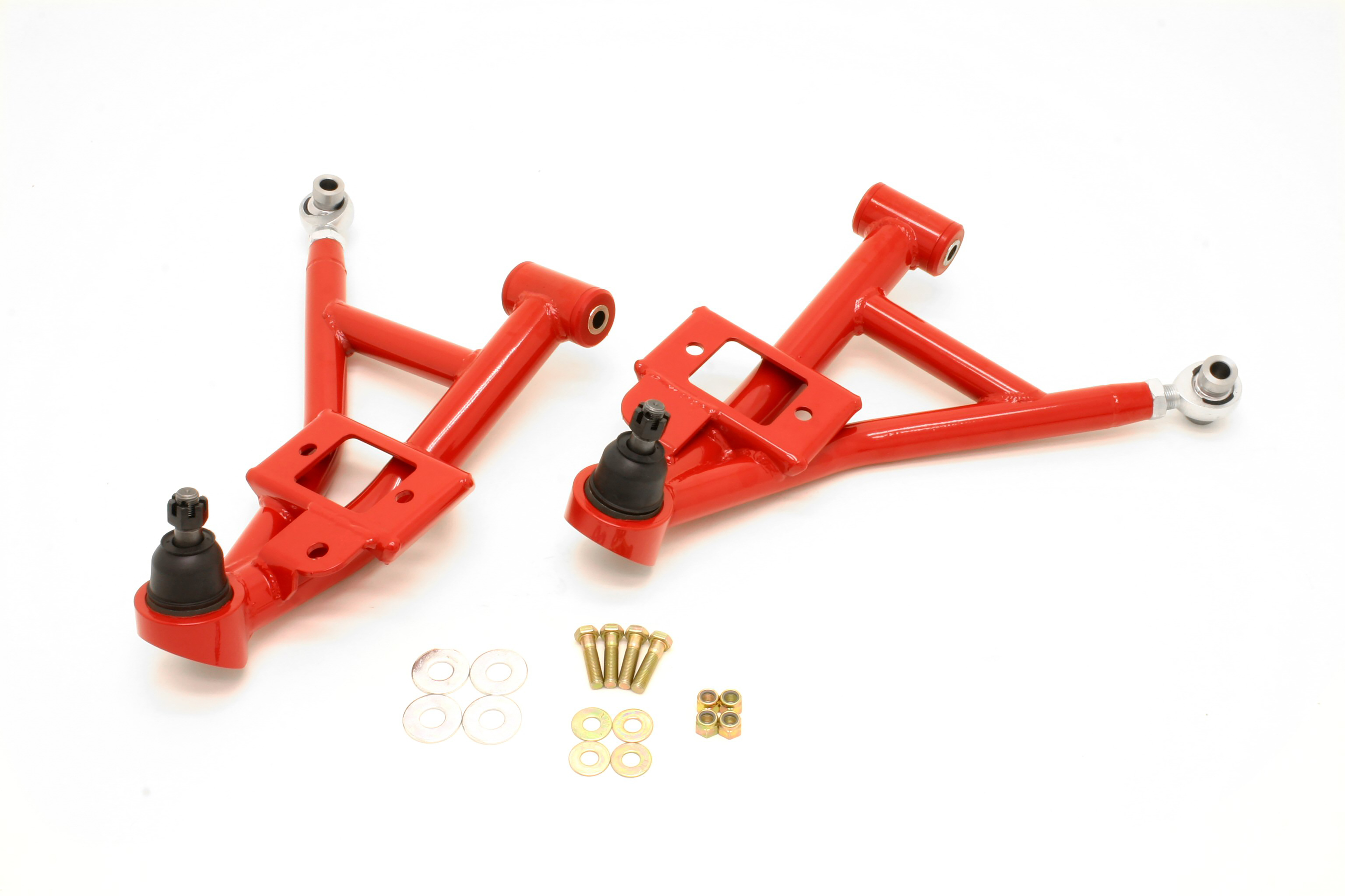 BMR Suspension A-arms, Lower, DOM, Adjustable, Polyurethane/Rod End Combo, 1" Lowering AA020R