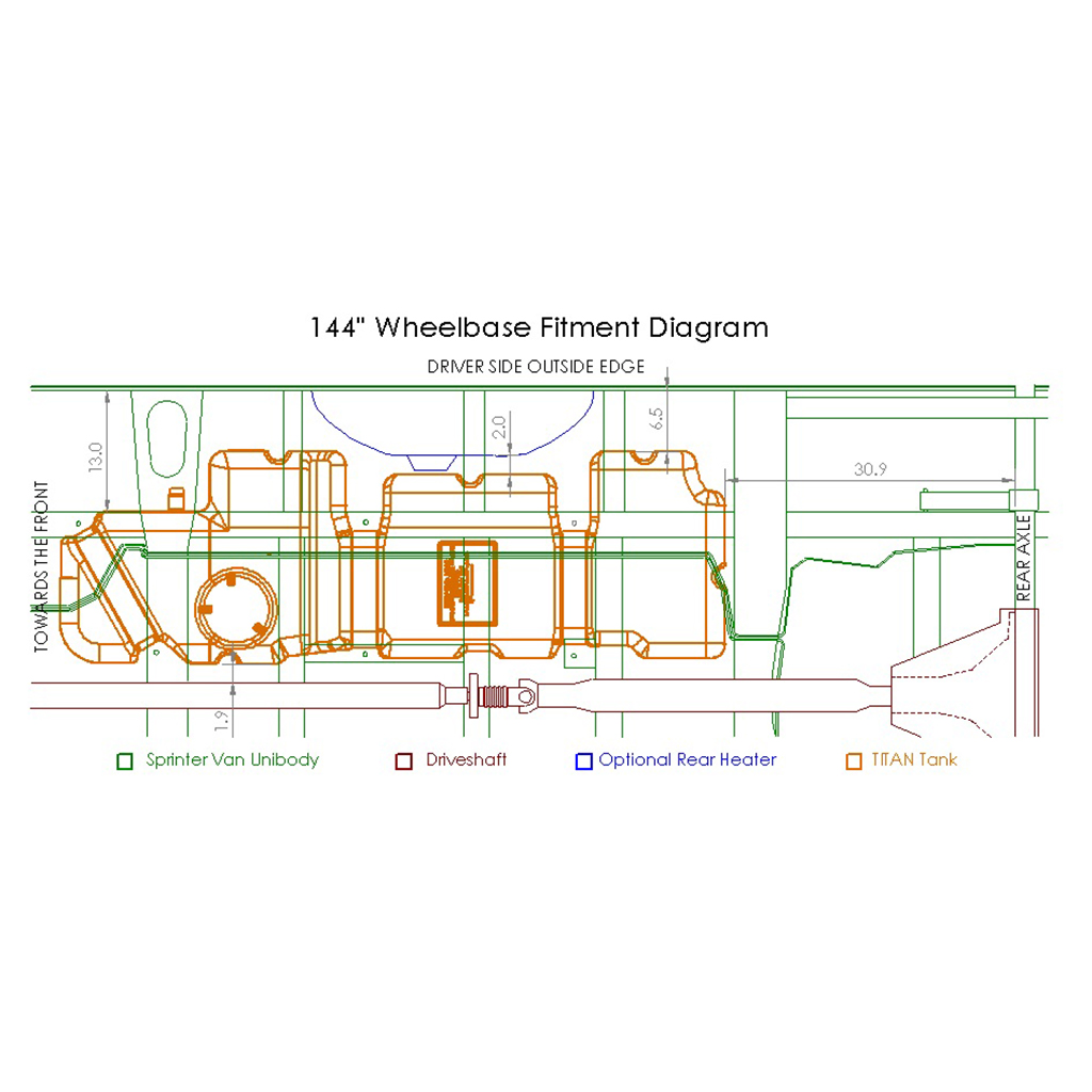 Titan Fuel Tanks XXL Replacement Mid-Ship Fuel Tank 50 Gallon 7050207