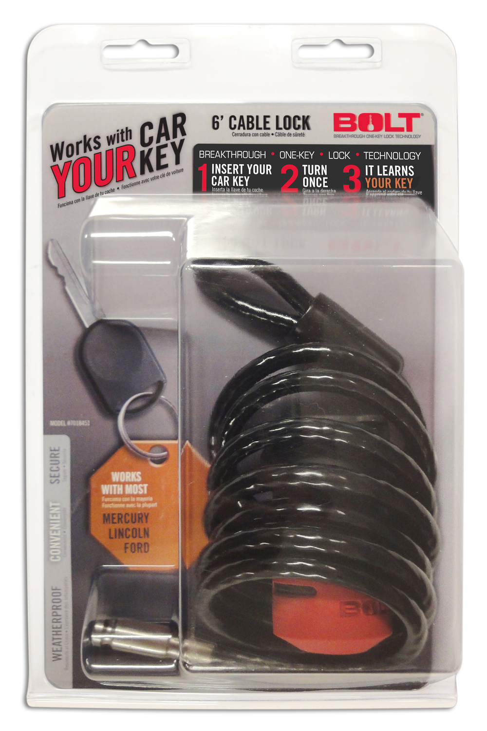 BOLT 6FT. CABLE LOCK FORD 7018451