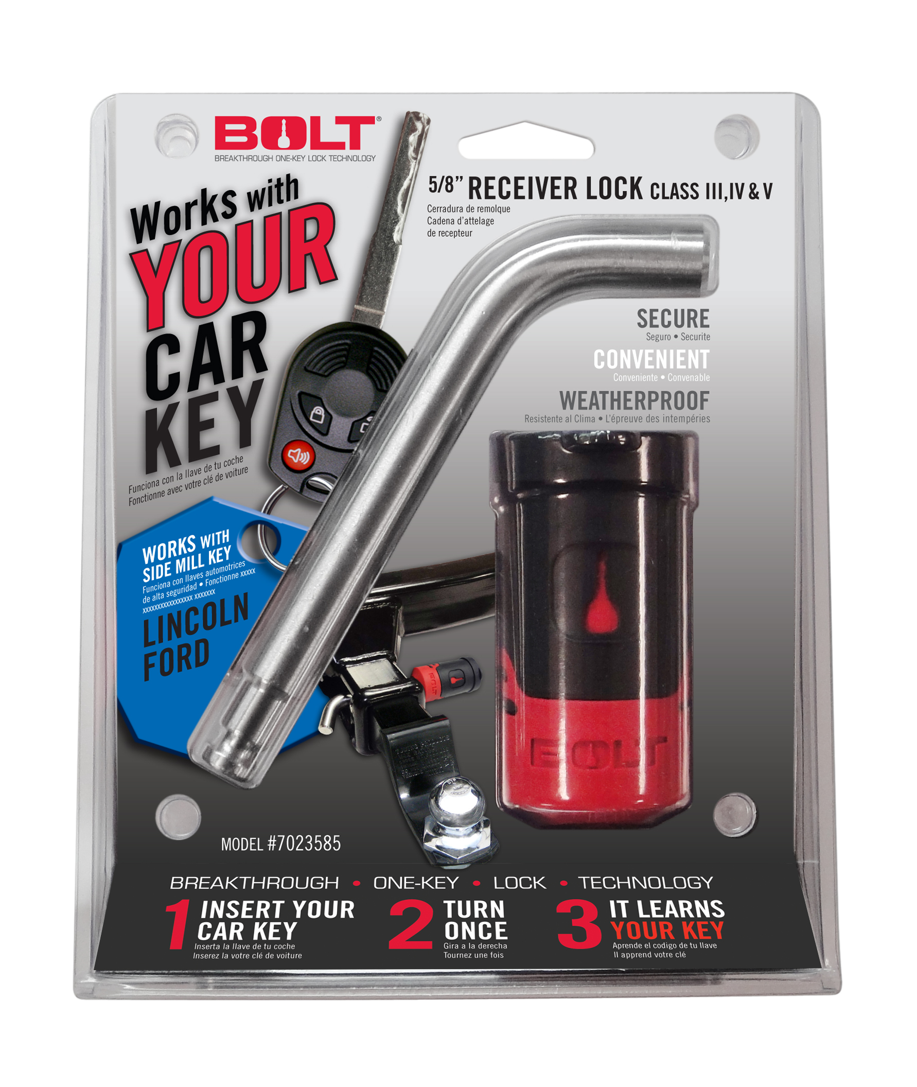 BOLT 5/8IN. RECEIVER LOCK FORD SIDE CUT 7023585