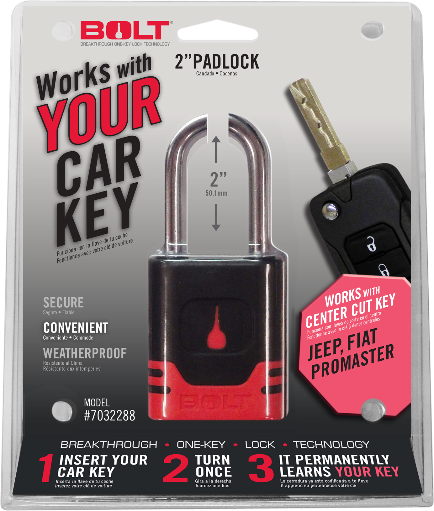 BOLT PADLOCK JEEP CENTER CUT 7032288