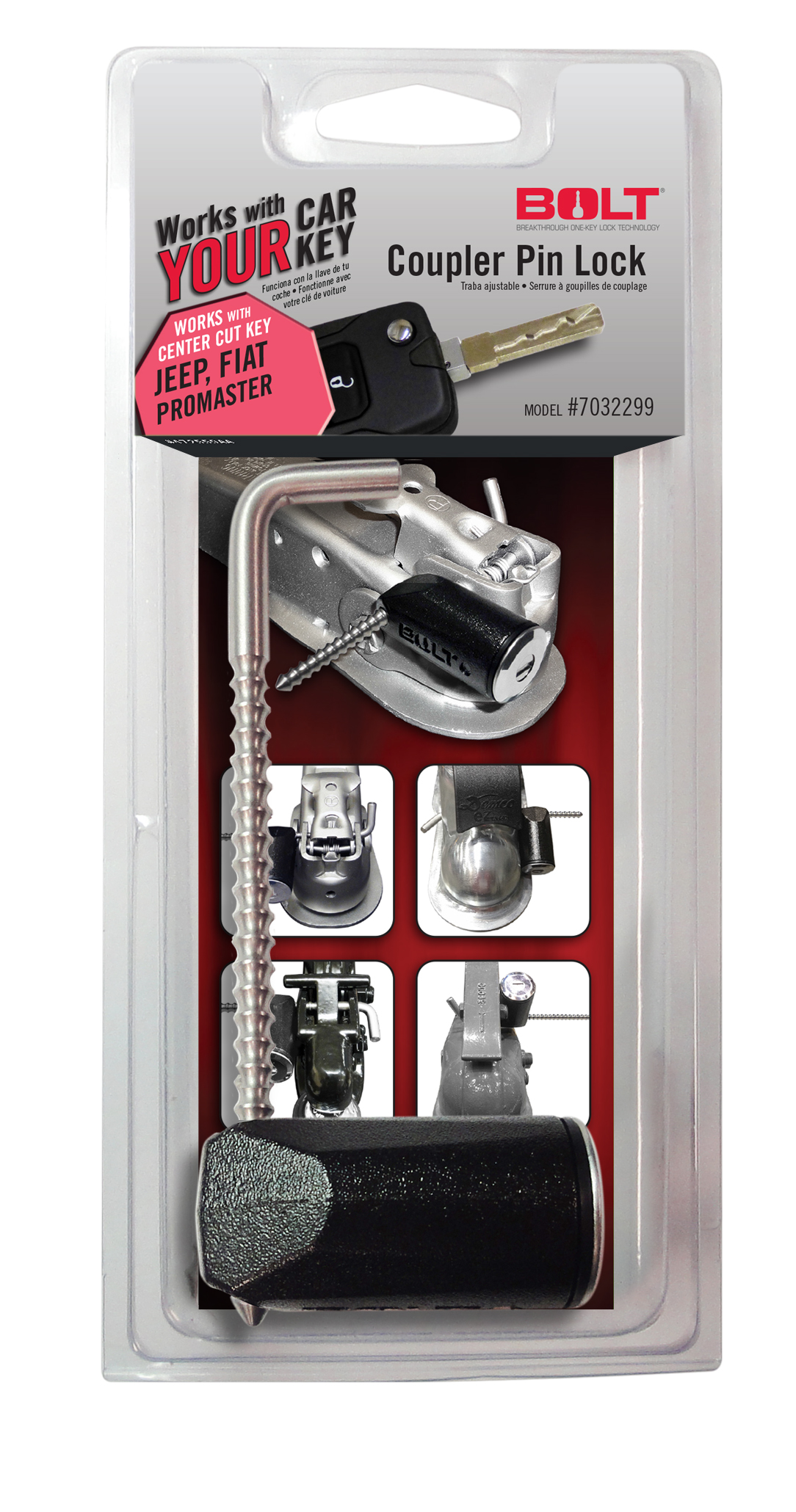 BOLT COUPLER PIN LOCK JEEP CENTER CUT 7032299