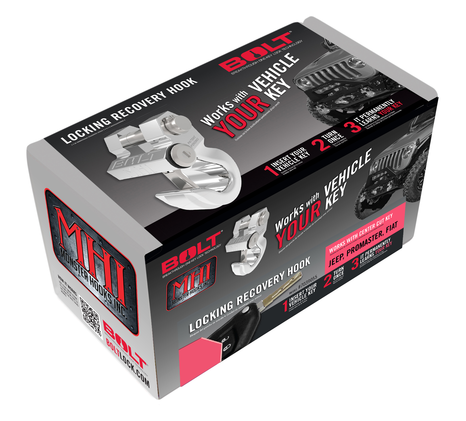 BOLT Jeep Center Cut Locking Recovery Hook 7039055