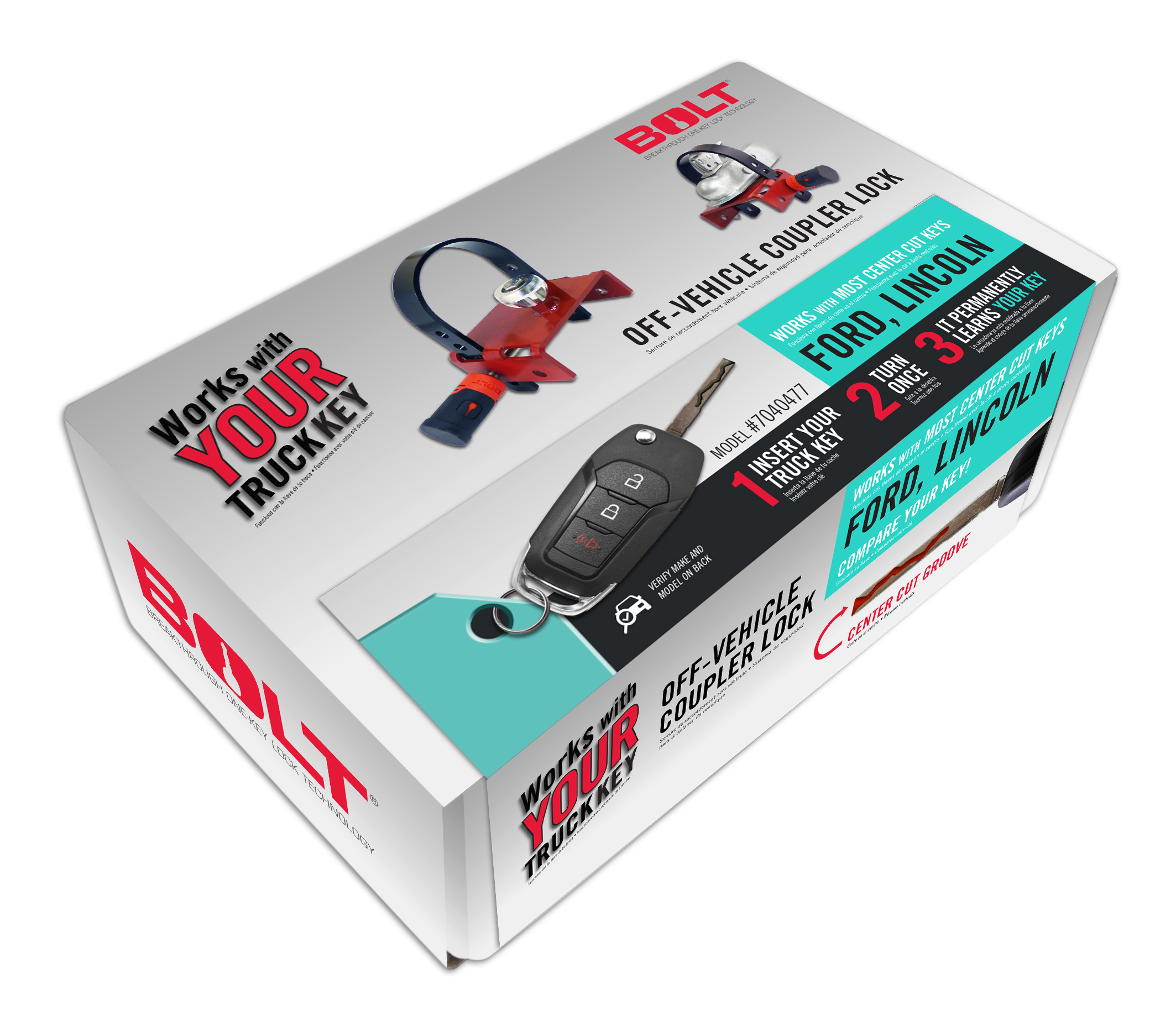 BOLT OFF-VEHICLE COUPLER LOCK FORD CENTER CUT 7040477