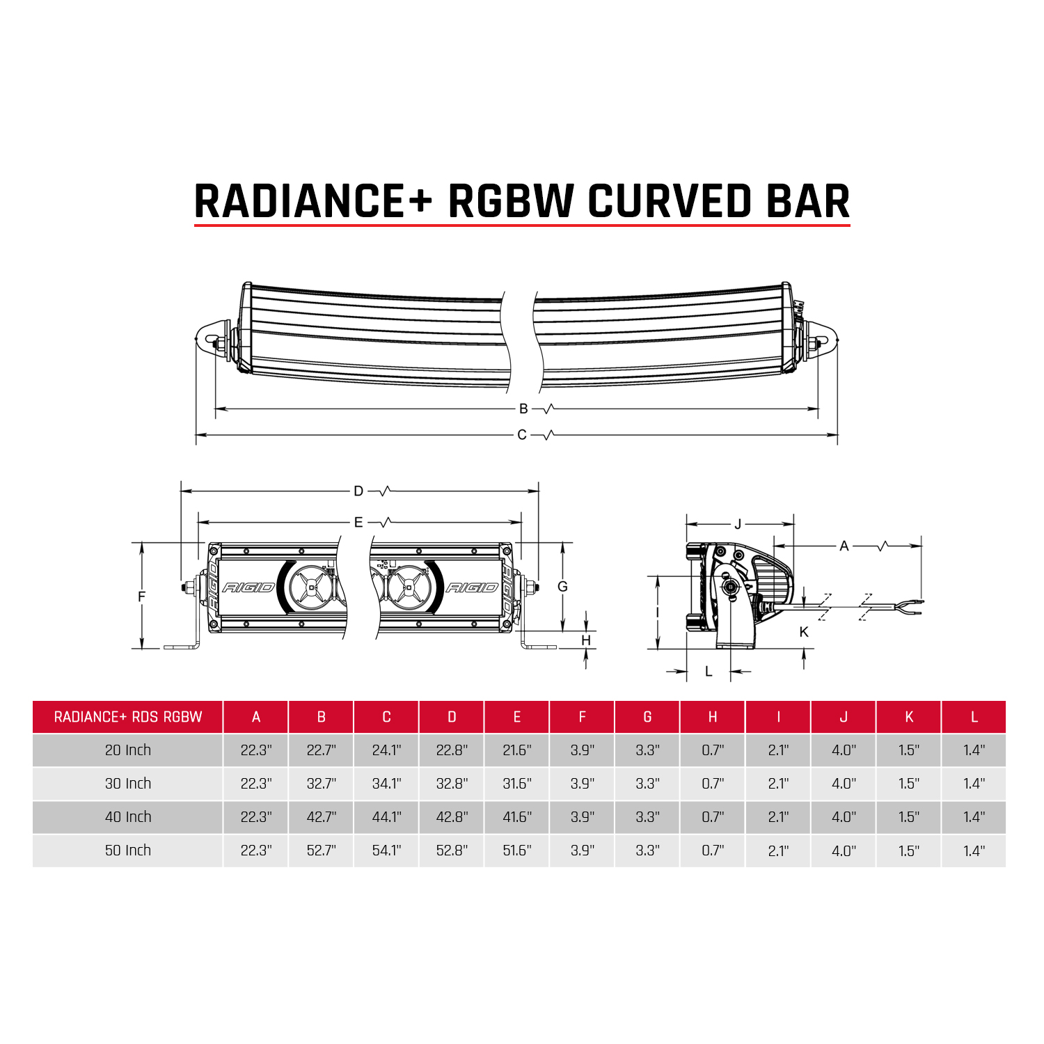 RIGID Industries Radiance+ Curved 30 Inch RGBW Light Bar 330053