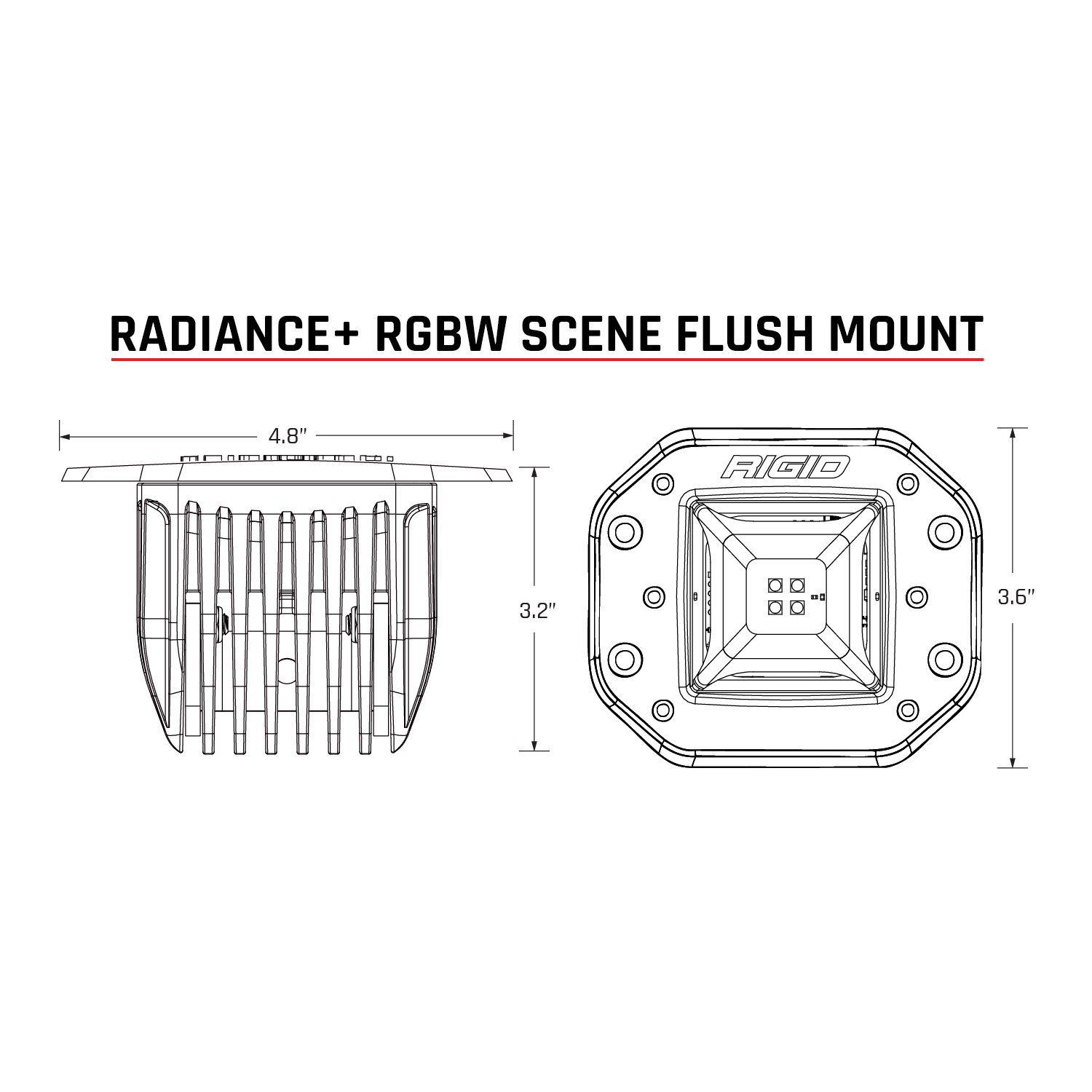 RIGID Industries Radiance+ Scene RGBW Flush Mount 682153