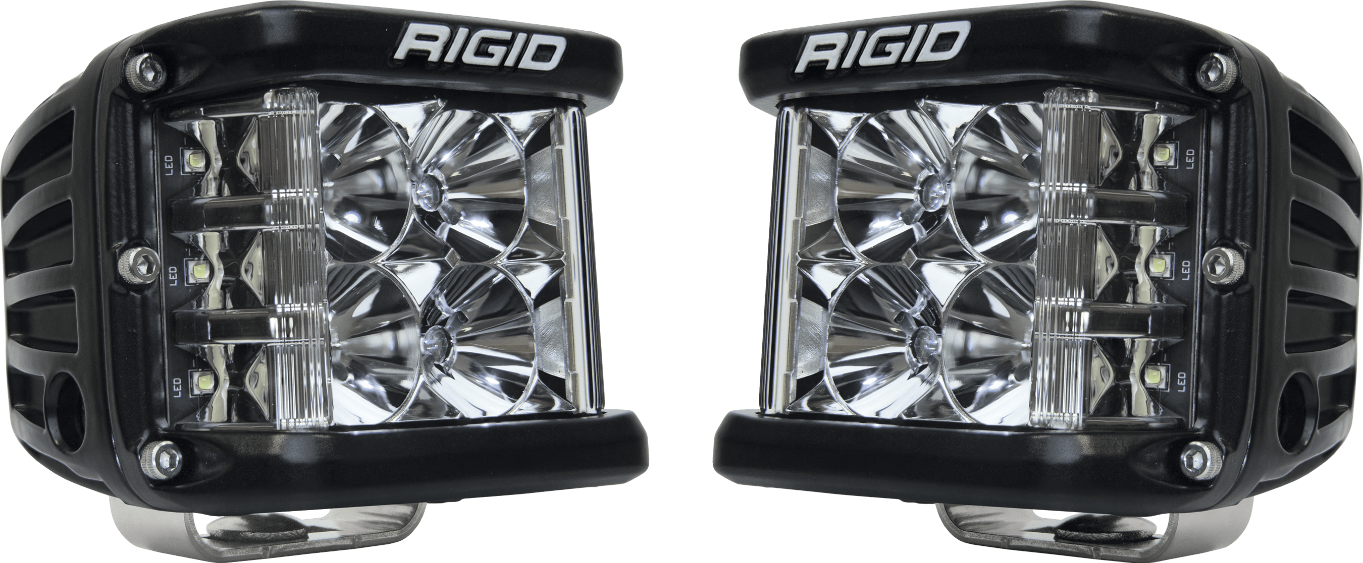 RIGID Industries D-SS PRO Side Shooter, Flood Optic, Surface Mount, Black Housing, Pair 262113