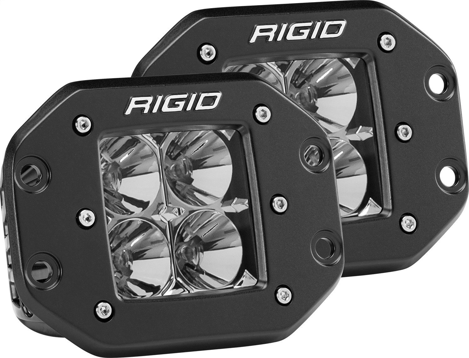 RIGID Industries D-Series PRO LED Light, Flood Optic, Flush Mount, Pair 212113