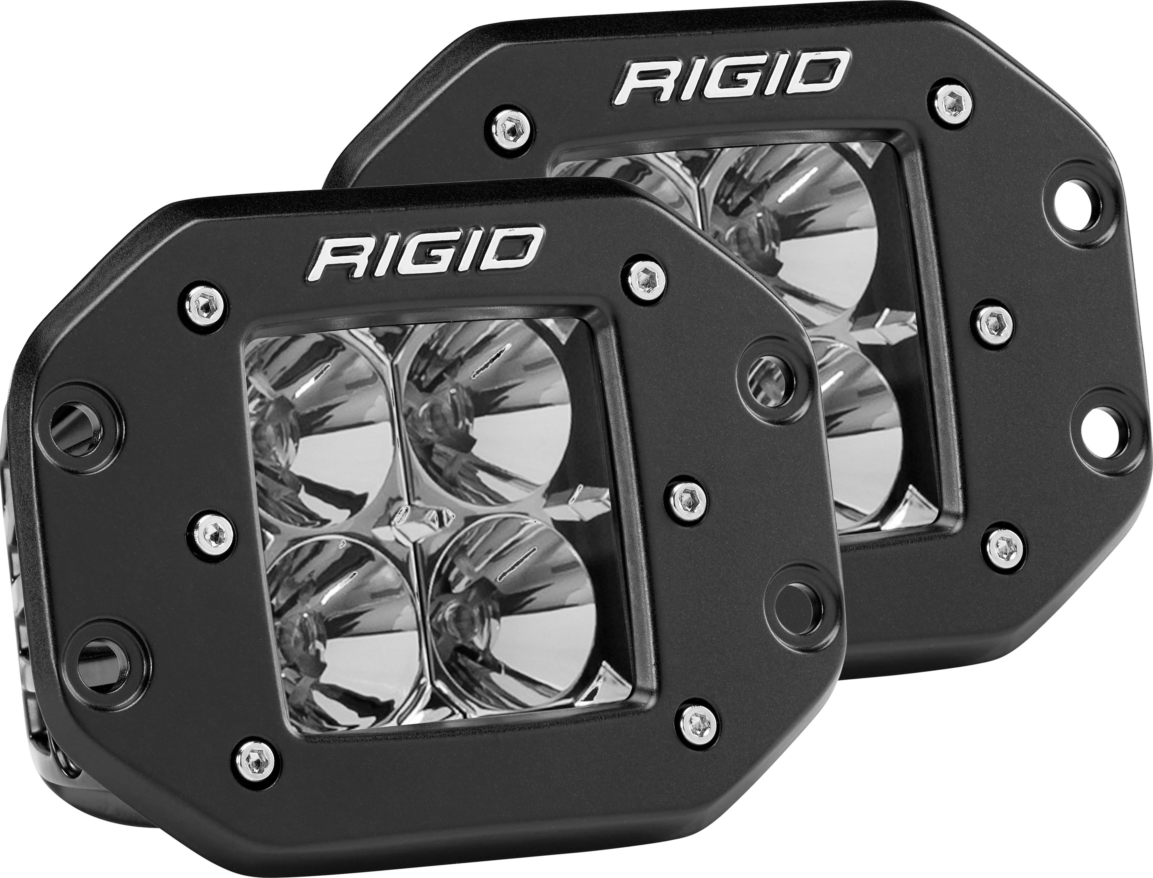 RIGID Industries D-Series PRO LED Light, Flood Optic, Flush Mount, Pair 212113
