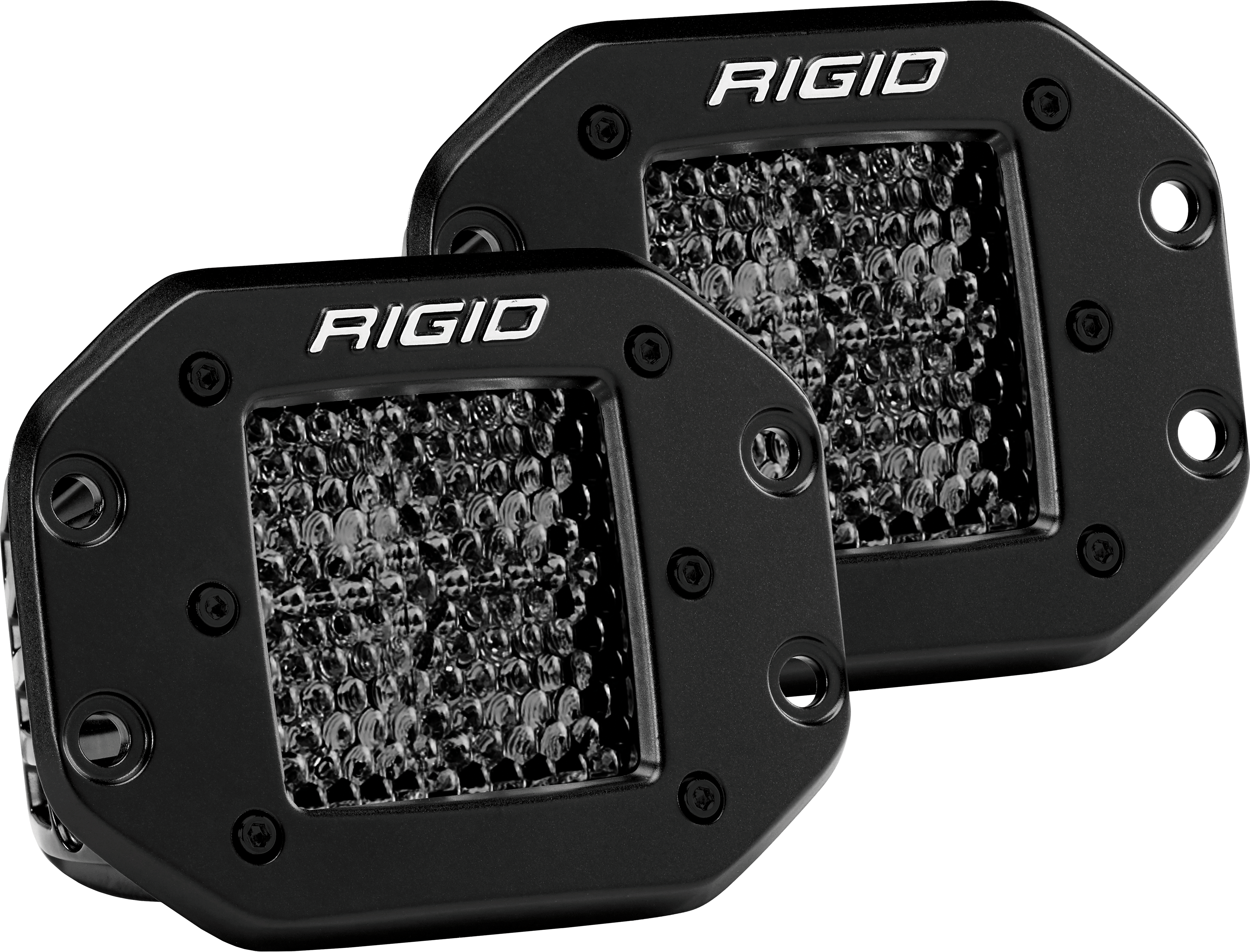 RIGID Industries D-Series PRO Midnight Edition, Spot Diffused, Flush Mount, Pair 212513BLK