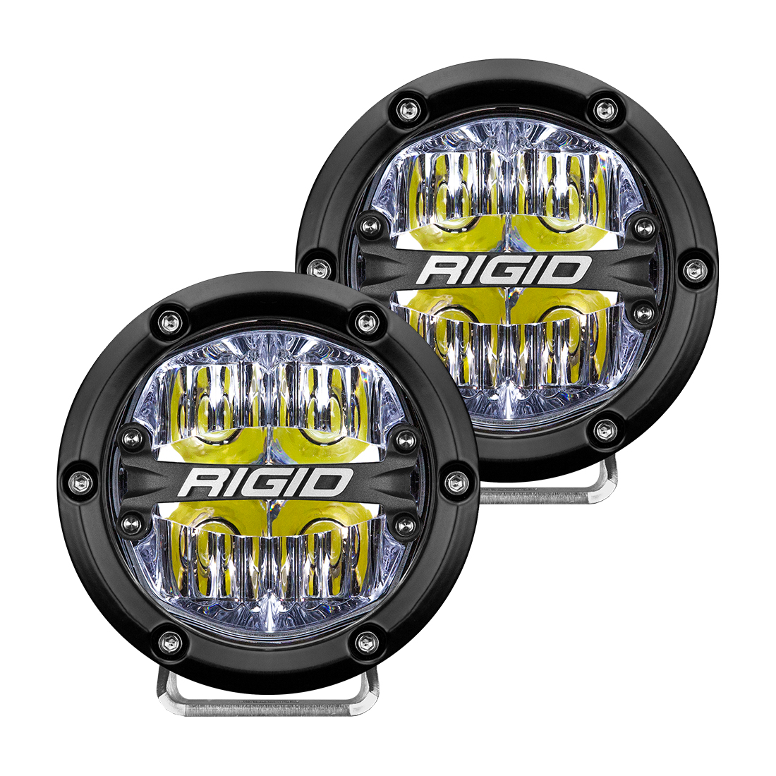 RIGID Industries 360-Series 4 Inch Off-Road LED Light, Drive Beam, White Backlight, Pair 36117