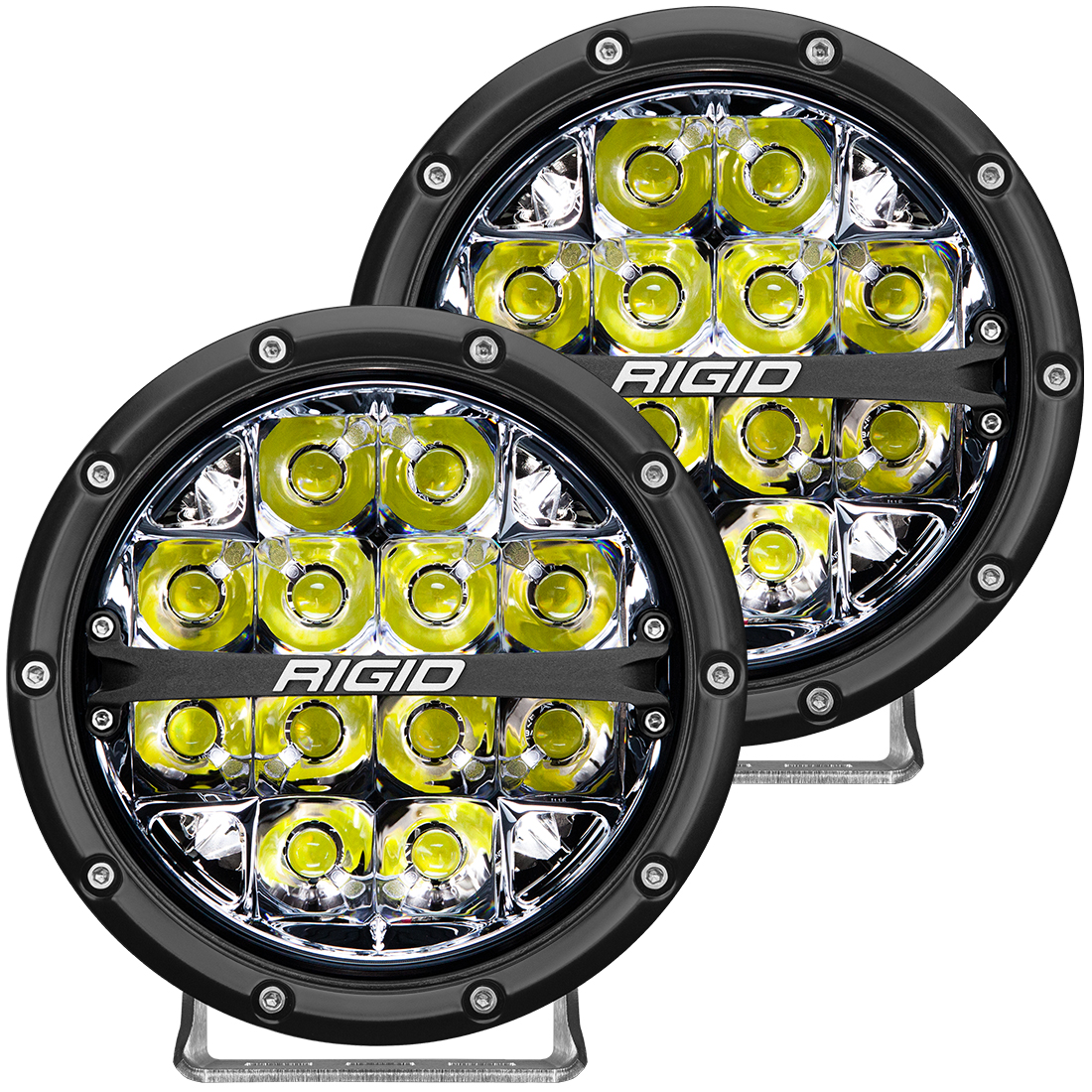 RIGID Industries 360-Series 6 Inch Off-Road LED Light, Spot Beam, White Backlight, Pair 36200