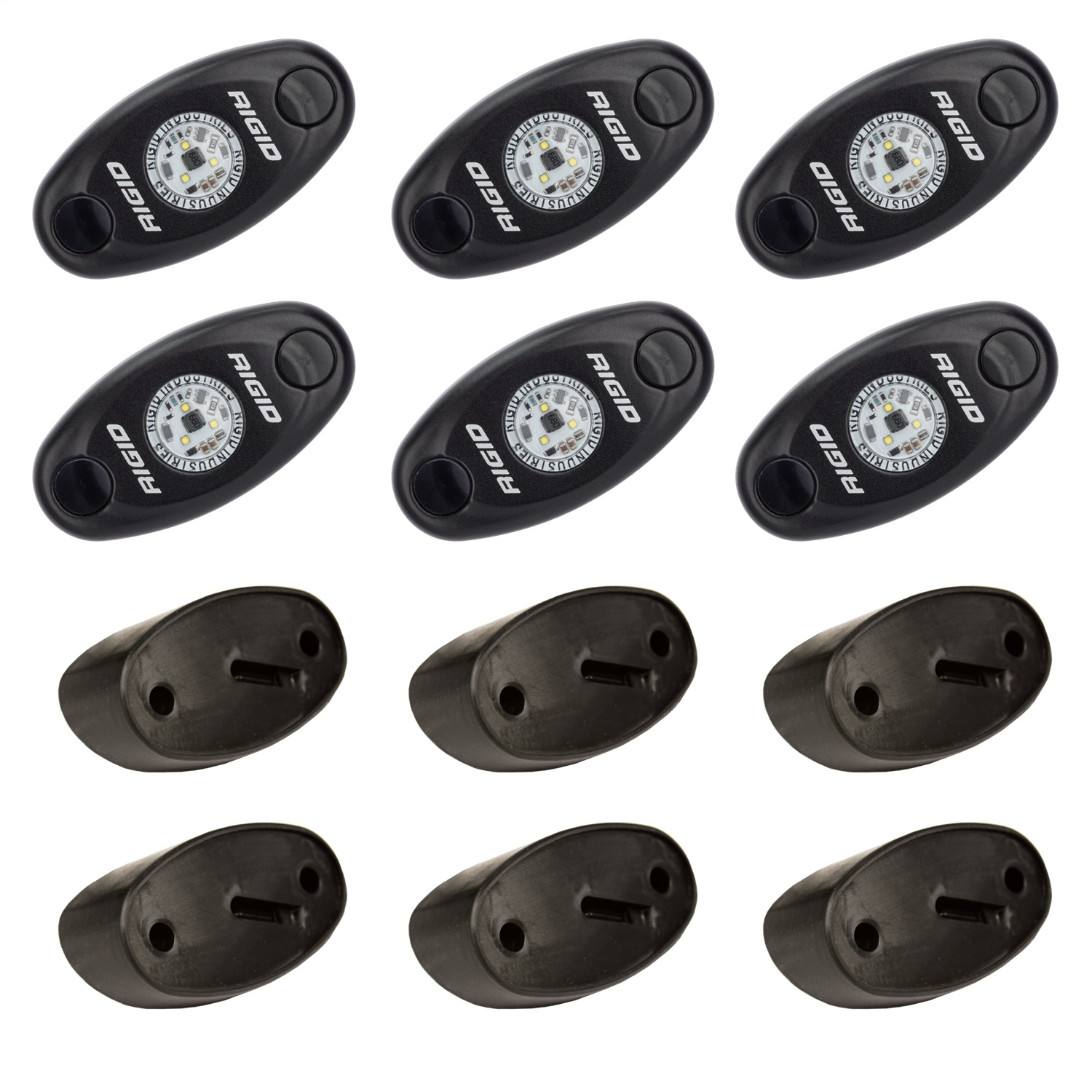 RIGID Industries A-Series LED Universal Rock Light Kit, High Power Amber, Set Of 6 400293