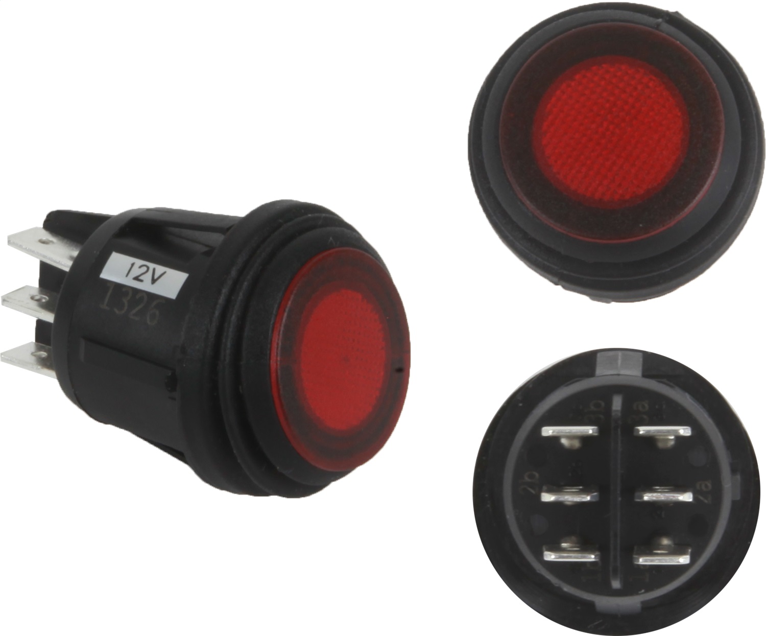 RIGID Industries 3 Position Rocker Switch (On/Off/Backlight), Red, Single 40181