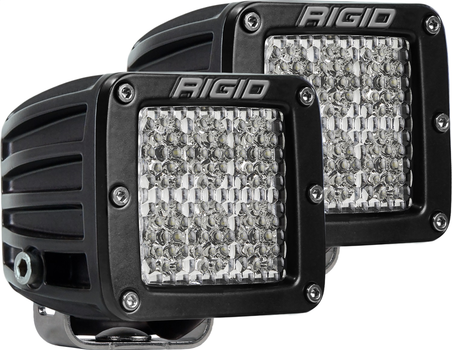 RIGID Industries D-Series PRO LED Light, Flood Diffused, Surface Mount, Black Housing, Pair 502513