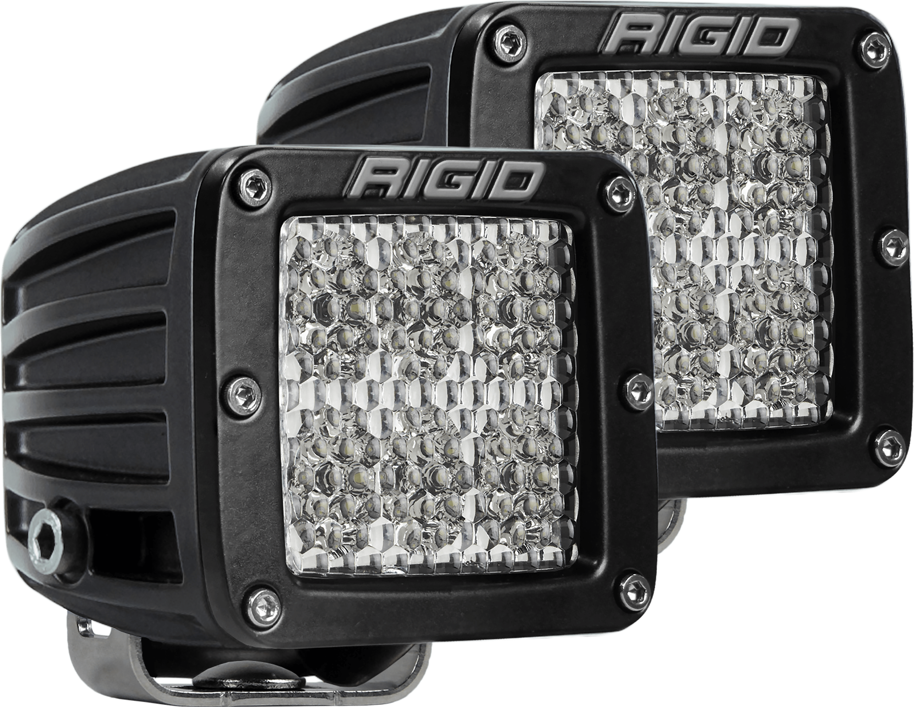 RIGID Industries D-Series PRO LED Light, Flood Diffused, Surface Mount, Black Housing, Pair 502513