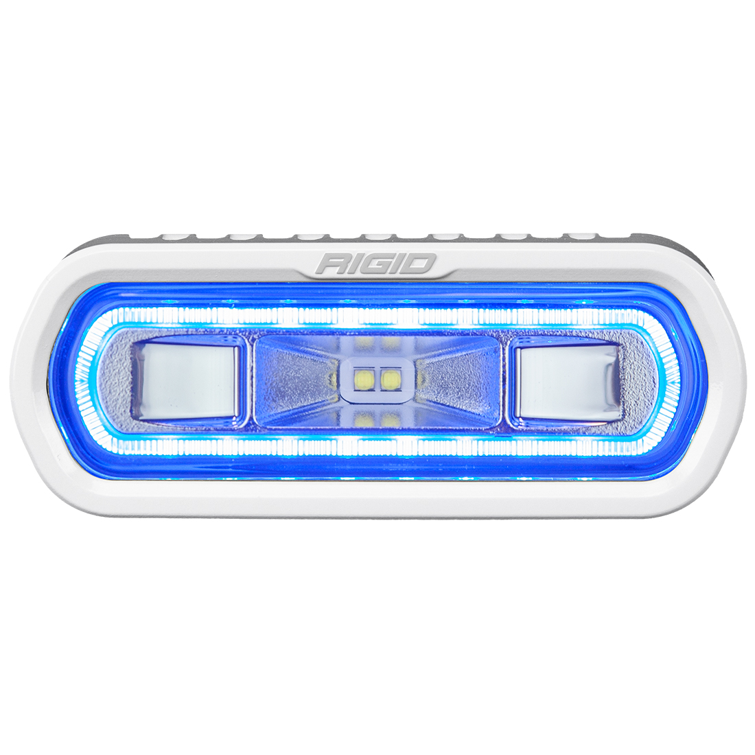RIGID Industries SR-L Series Marine Spreader Pod, 2 Wire, Surface Mount, White W/Blue Halo 51101