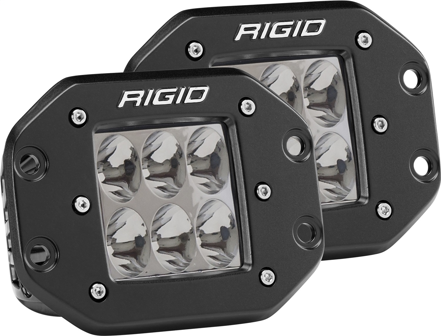 RIGID Industries D-Series PRO LED Light, Driving Optic, Flush Mount, Black Housing, Pair 512313
