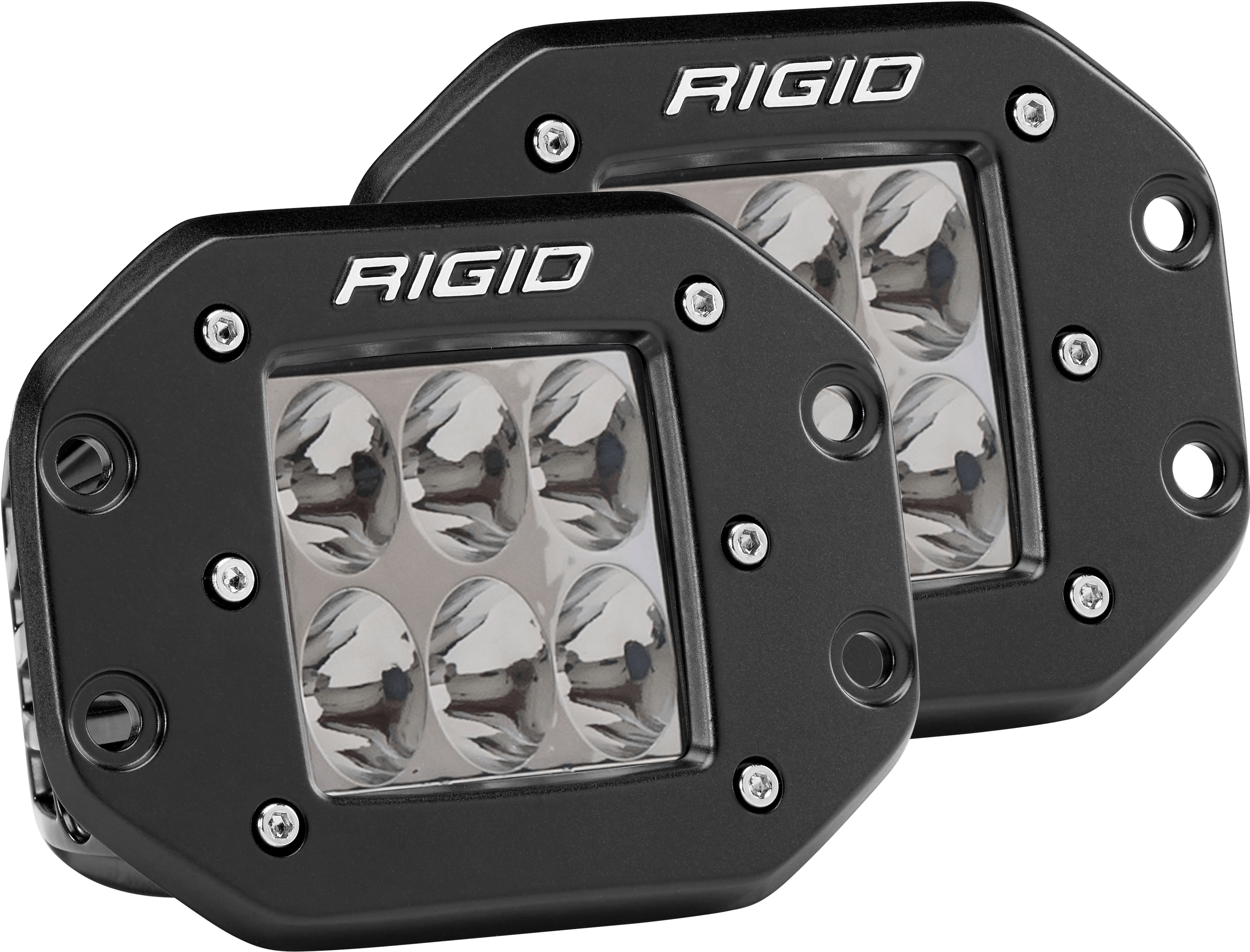 RIGID Industries D-Series PRO LED Light, Driving Optic, Flush Mount, Black Housing, Pair 512313