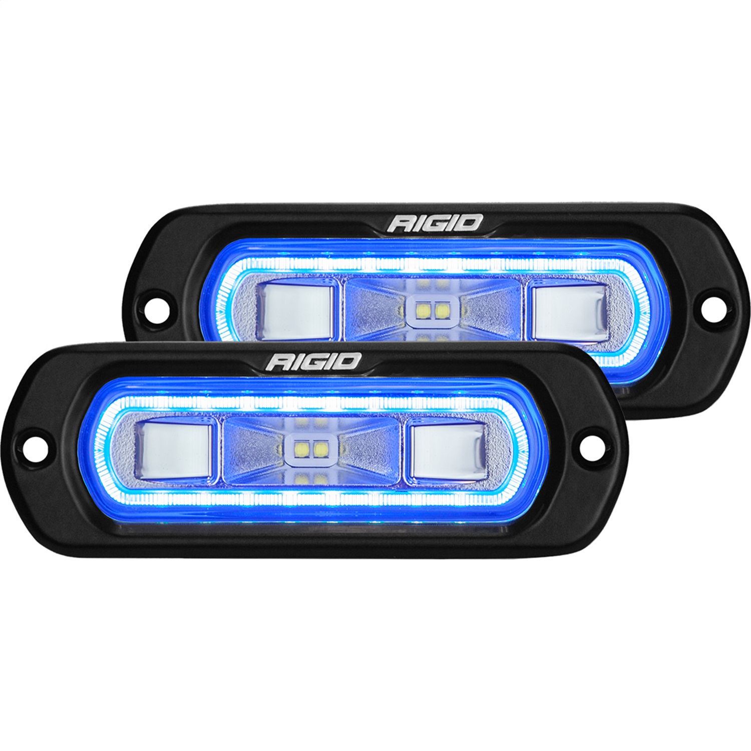 RIGID Industries SR-L Series Off-Road Spreader Pod, 3 Wire, Flush Mount, Blue Halo, Pair 53221