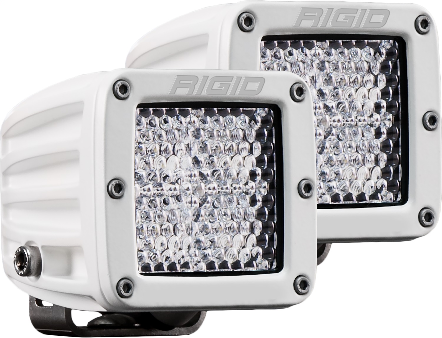 RIGID Industries D-Series PRO Light, Flood Diffused, Surface Mount, White Housing, Pair 602513