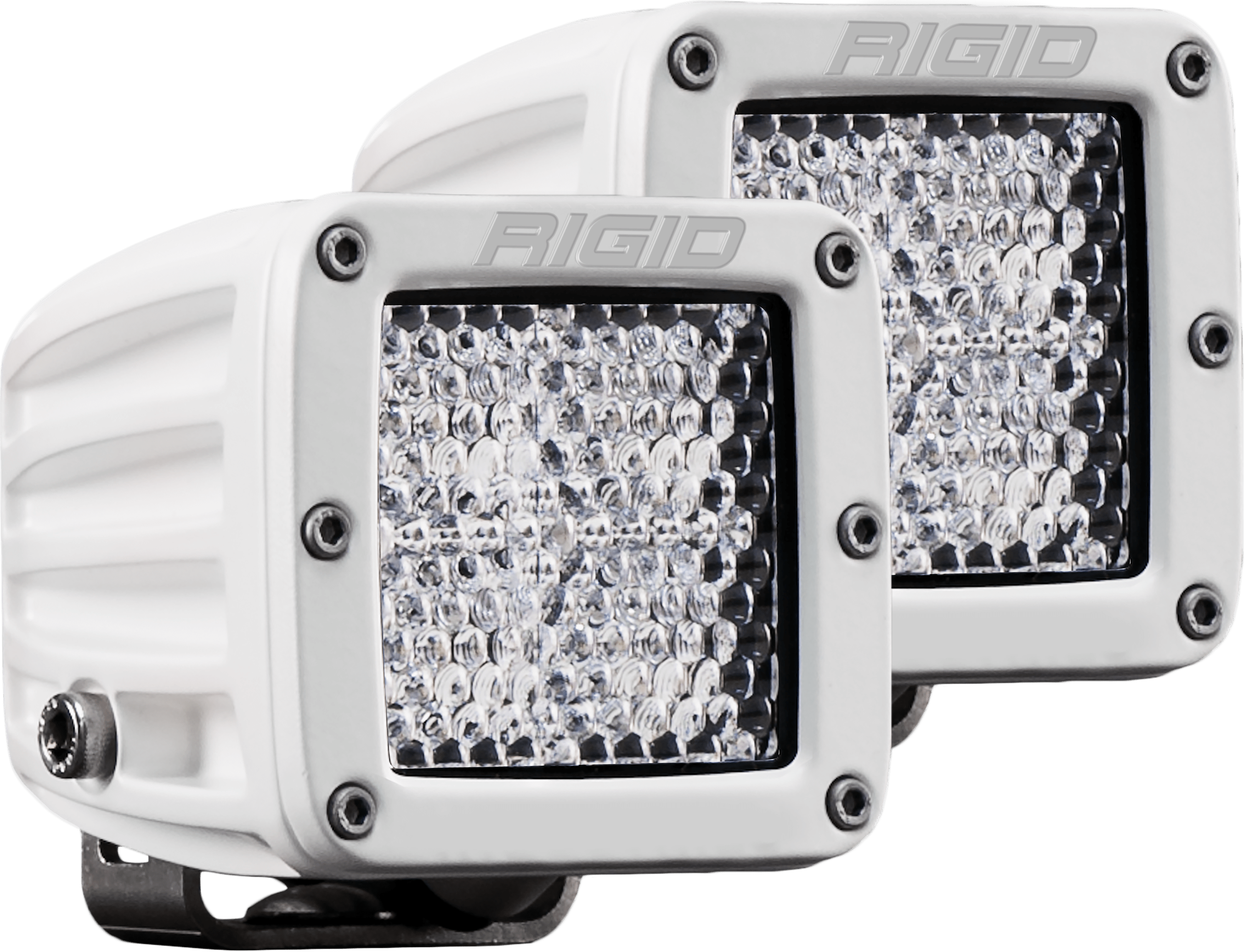 RIGID Industries D-Series PRO Light, Flood Diffused, Surface Mount, White Housing, Pair 602513