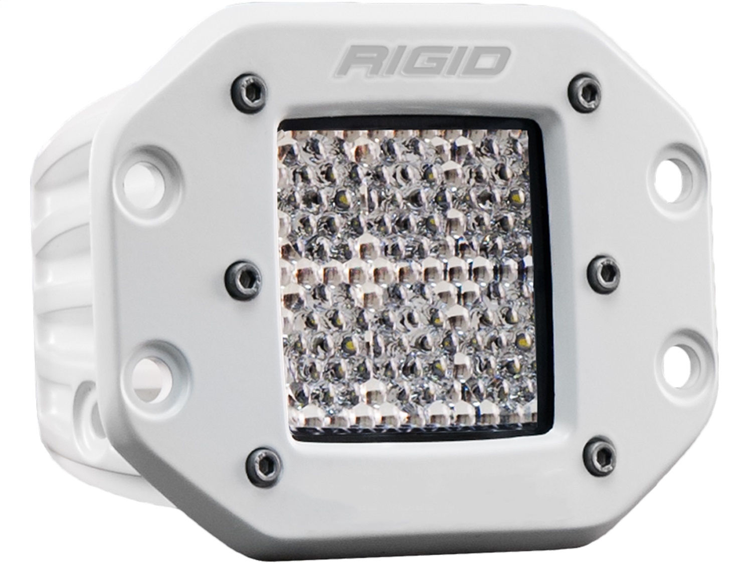 RIGID Industries D-Series PRO Light, Flood Diffused, Flush Mount, White Housing, Single 611513