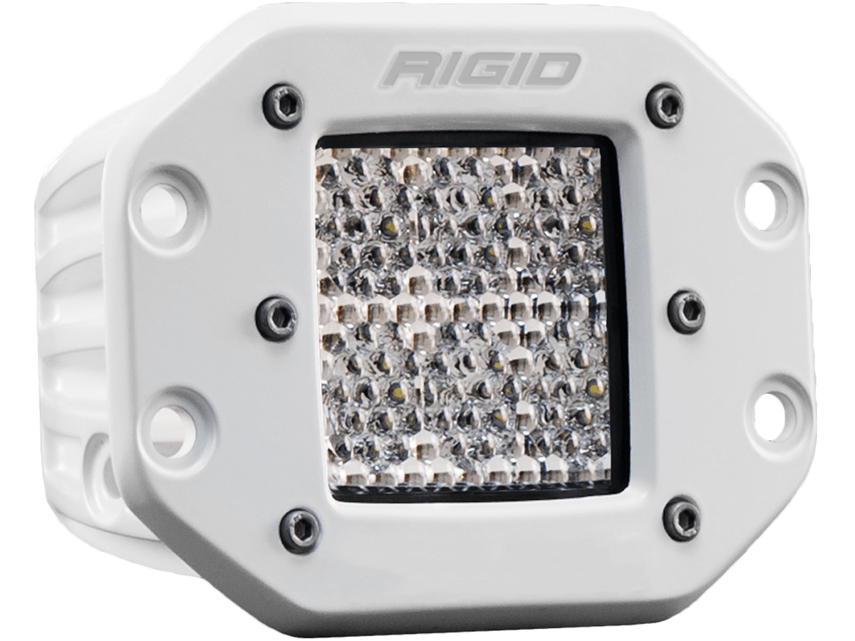 RIGID Industries D-Series PRO Light, Flood Diffused, Flush Mount, White Housing, Single 611513