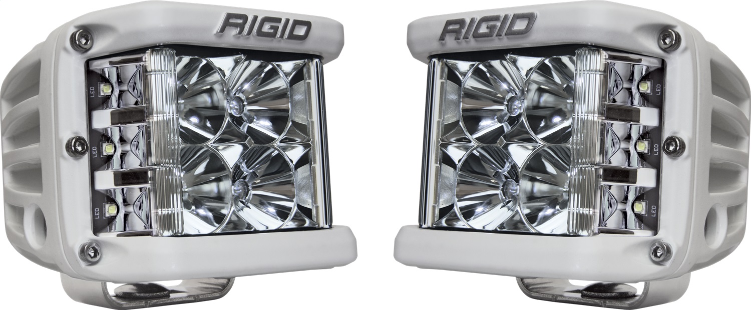 RIGID Industries D-SS PRO Side Shooter, Flood Optic, Surface Mount, White Housing, Pair 862113