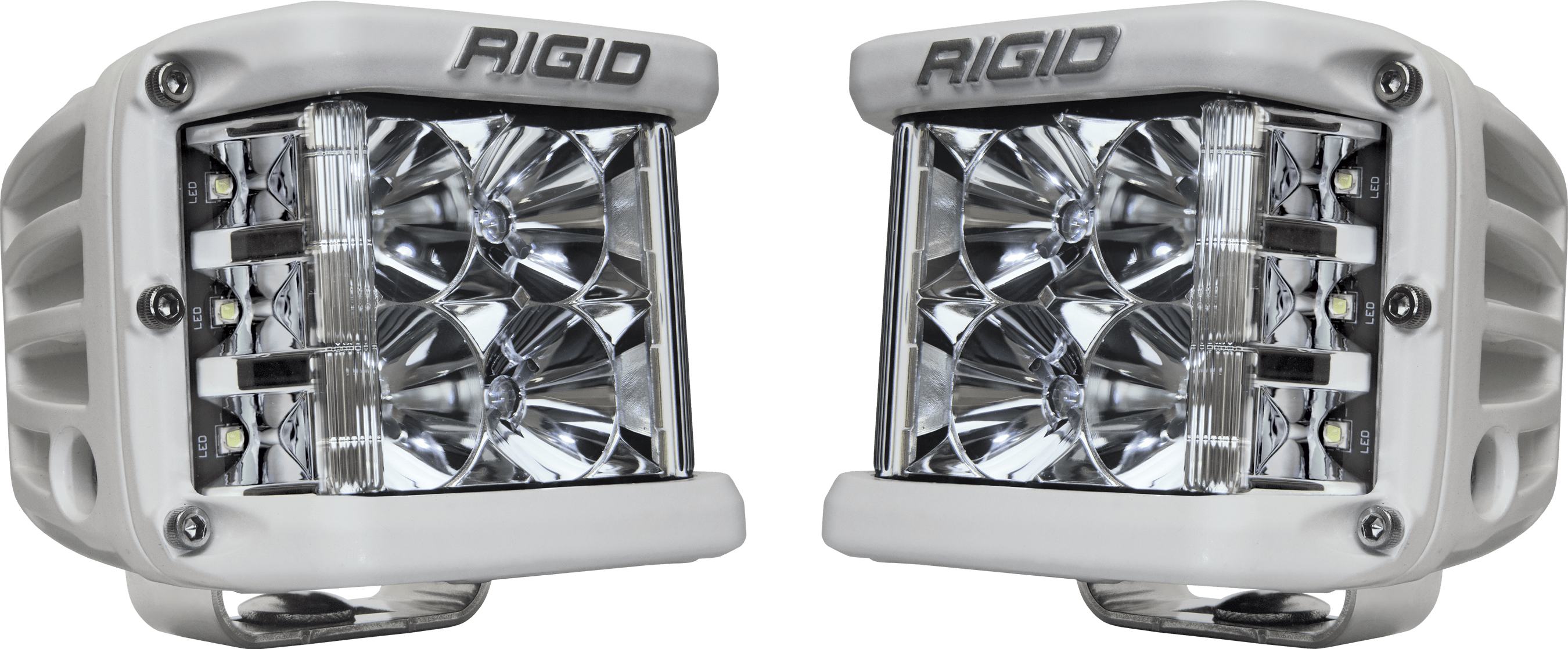 RIGID Industries D-SS PRO Side Shooter, Flood Optic, Surface Mount, White Housing, Pair 862113