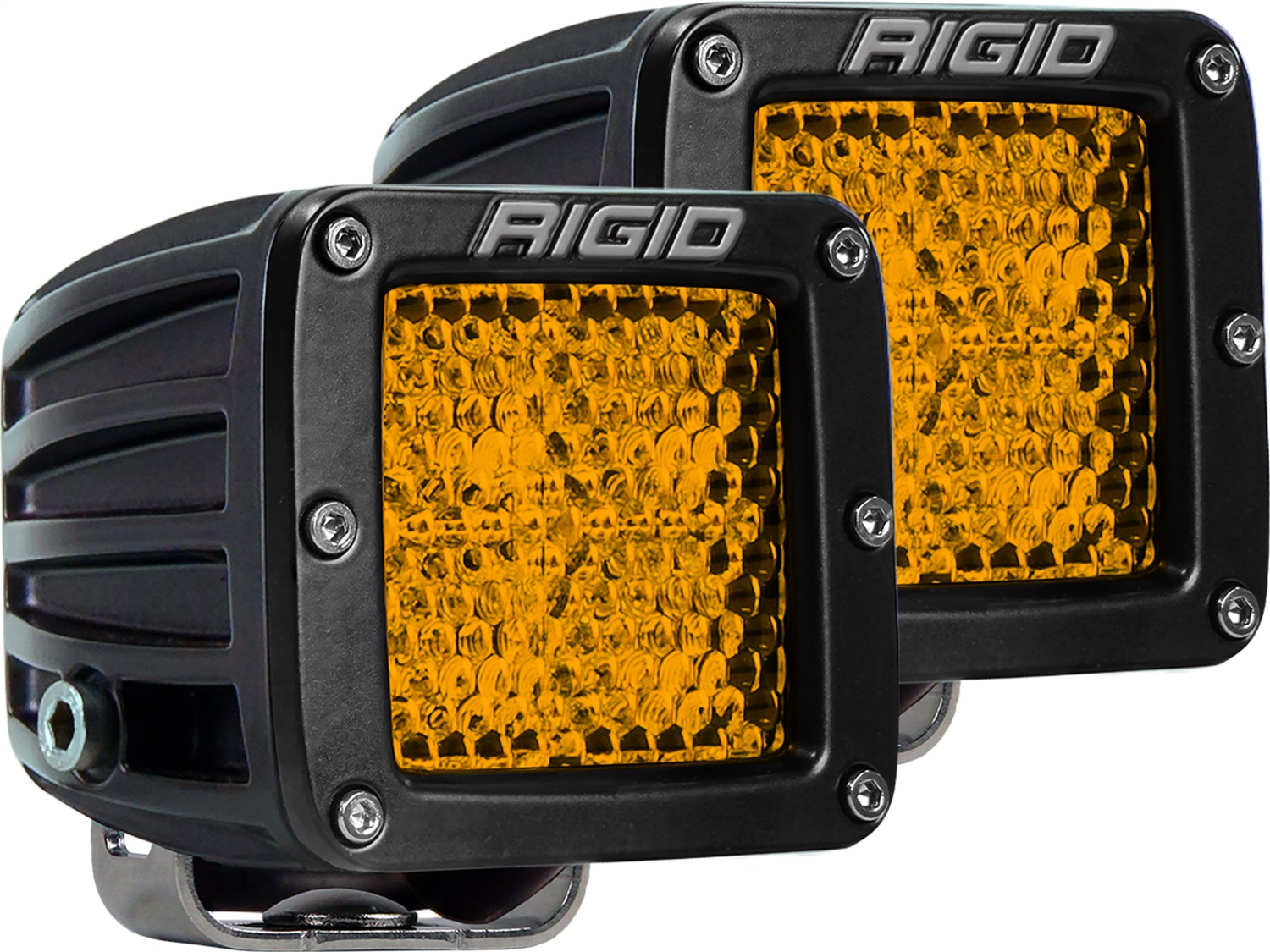 RIGID Industries D-Series Rear Facing Light, High/Low, Amber, Diffused, Surface Mount, Pair 90151