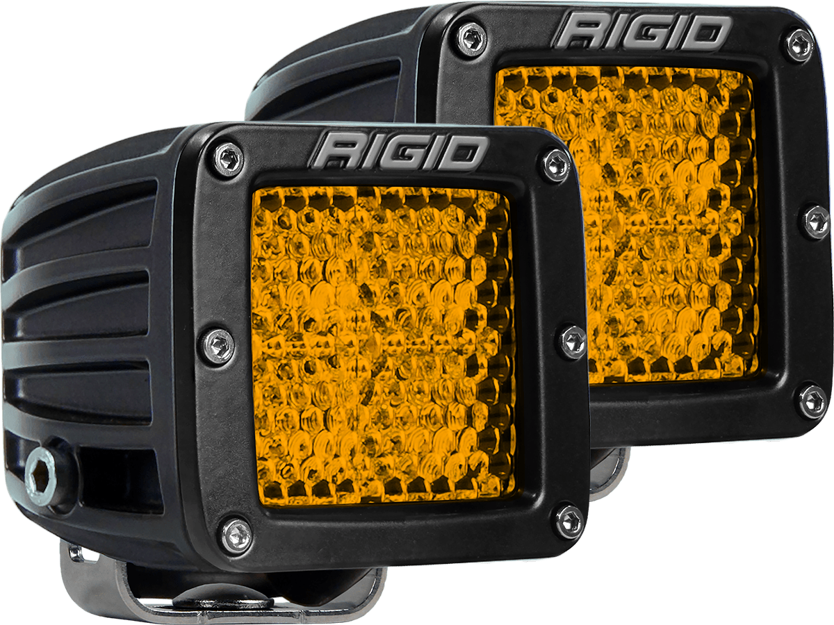 RIGID Industries D-Series Rear Facing Light, High/Low, Amber, Diffused, Surface Mount, Pair 90151