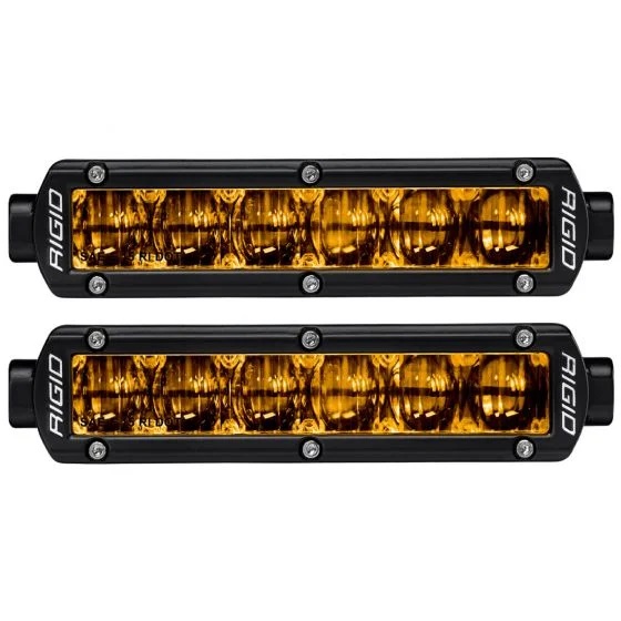 RIGID Industries SR-Series DOT/SAE J583 6 Inch Selective Yellow LED Fog Light, Pair 906704