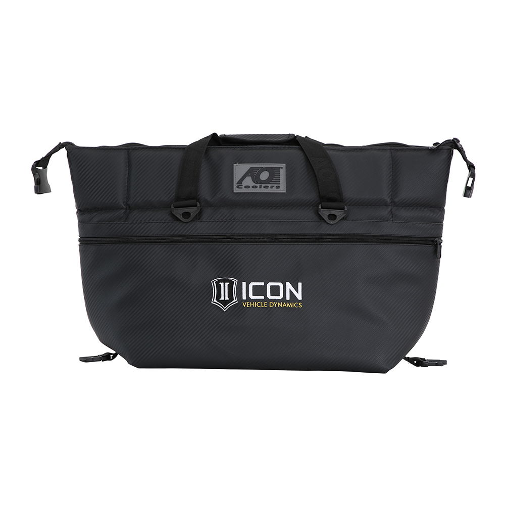 ICON Vehicle Dynamics 24PK CARBON AO COOLER W/STANDARD ICON LOGO ICON-2142-STL-BL/CB-24PK
