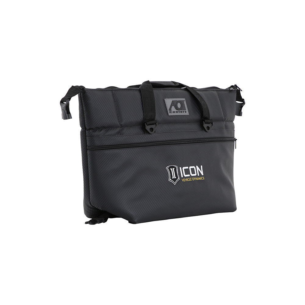 ICON Vehicle Dynamics 24PK CARBON AO COOLER W/STANDARD ICON LOGO ICON-2142-STL-BL/CB-24PK