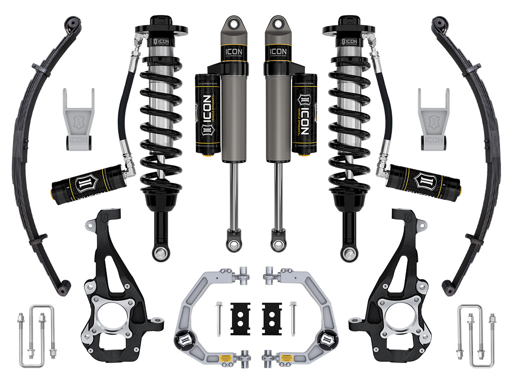 ICON Vehicle Dynamics 21-24 FORD F150 4WD 3.5-4.5" STAGE 3 SUSPENSION SYS BILLET UCA / LEAF PACK K93143L