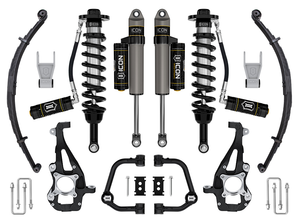 ICON Vehicle Dynamics 21-24 FORD F150 4WD 3.5-4.5" STAGE 3 SUSPENSION SYS TUBULAR UCA / LEAF PACK K93143TL