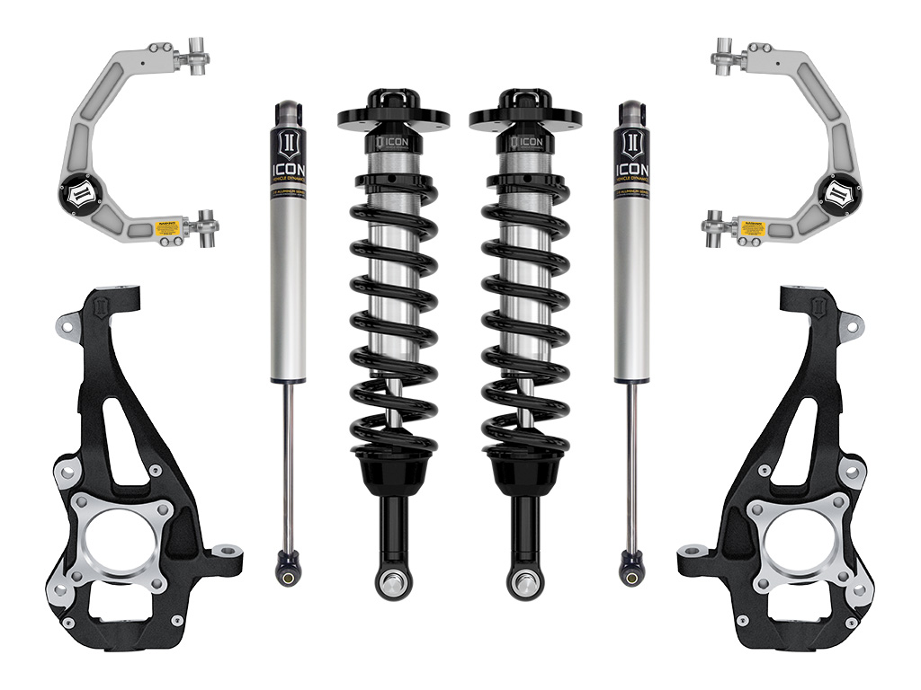 ICON Vehicle Dynamics 21-24 FORD F150 4WD 3.5-4.5" STAGE 1 SUSPENSION SYSTEM W BILLET UCA K93141
