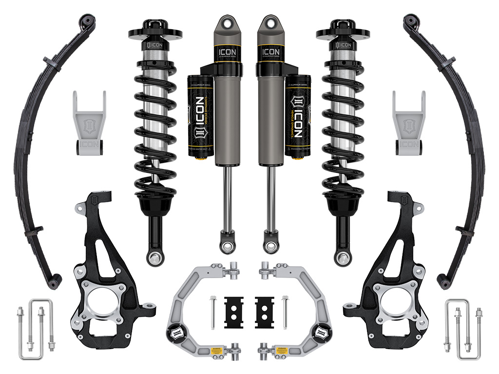 ICON Vehicle Dynamics 21-24 FORD F150 4WD 3.5-4.5" STAGE 2 SUSPENSION SYS BILLET UCA / LEAF PACK K93142L